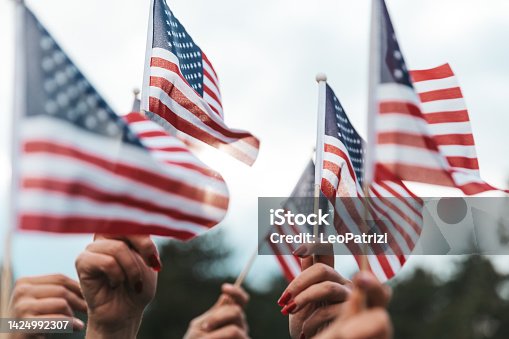 istock American flags raised for holiday celebrations 1424992307