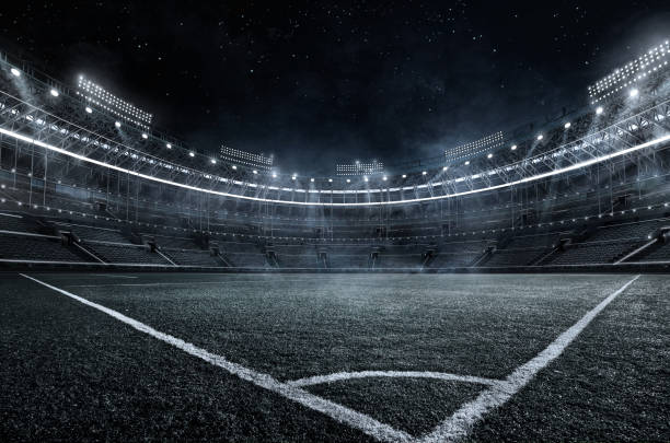istock Sport Backgrounds.  Soccer stadium. 3d render 1424994401