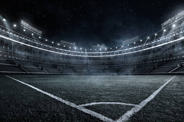 Sport Backgrounds.  Soccer stadium. 3d render stock photo
