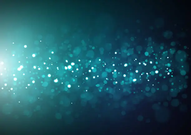 Vector illustration of Glittering abstract blue Christmas lights