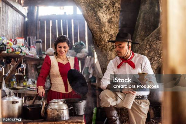 Gaucho Couple At The Farroupilha Camp Stock Photo - Download Image Now - Gaucho, Insulation, Outdoors
