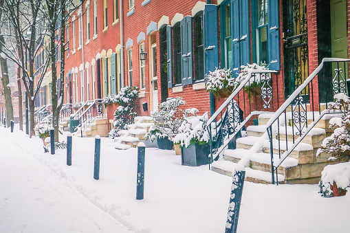 Philadelphia city covered in snow