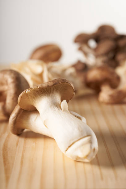 istock Various mushrooms on wooden table 1425054305