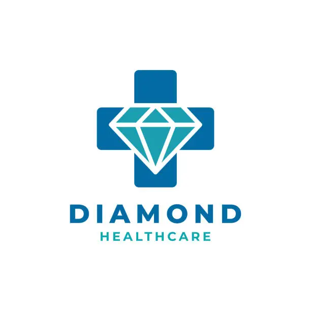 Vector illustration of Diamond Medical Cross Template Design