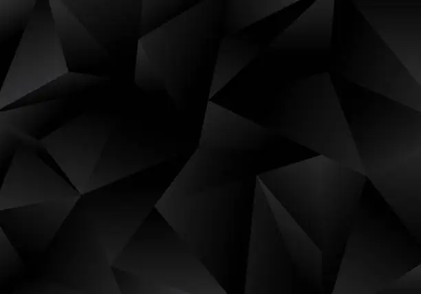 Vector illustration of 3D black polygonal prism shapes pattern background and texture