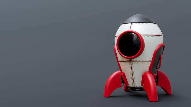istock Rocket isolated on gray background. Space side area for your text and banner design. 1425064871