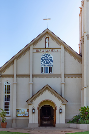 Maria Lanakila Catholilc Church at Lahaina, Maui,\nHawaii, United States