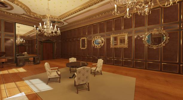 istock Fantasy royal palace interior 3d illustration 1425076195