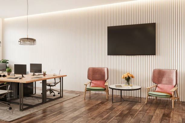 Modern office space interior stock photo