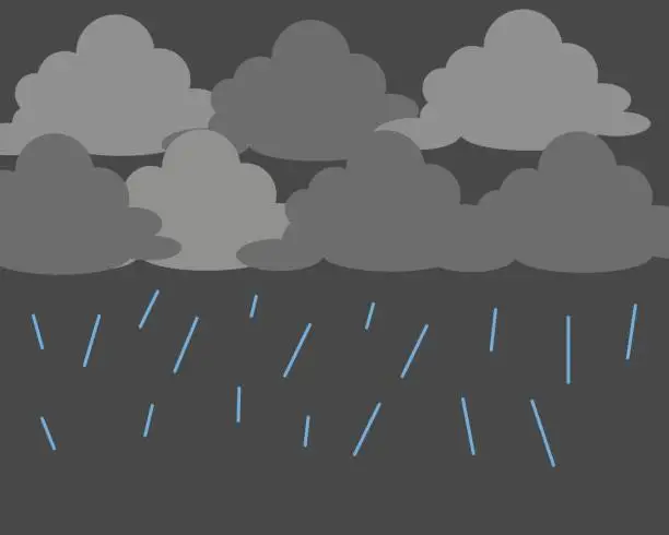 Vector illustration of sky background when it rains