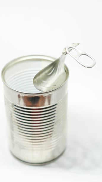 istock Open tin canning canning can on a white background 1425107589