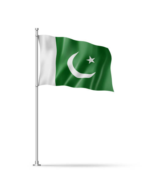 istock Pakistani flag isolated on white 1425109912