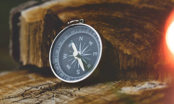 istock Travel and navigation. Determination of cardinal points by compass. 1425112346