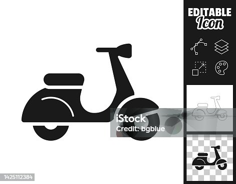 istock Scooter motorcycle - side view. Icon for design. Easily editable 1425112384