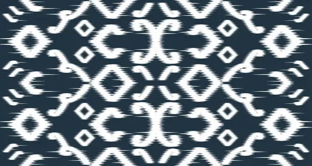 Vector illustration of ikat ethnic white pattern design  cloth vector background. Seamless on the fabric in Indonesia and other Asian countries EP.36