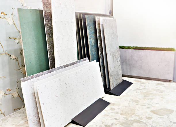 istock Porcelain stoneware tiles in interior store 1425114175