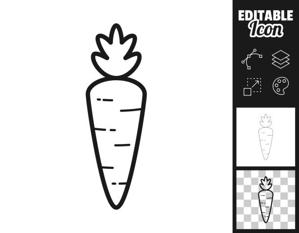 ilustrações, clipart, desenhos animados e ícones de cenoura. ícone para design. facilmente editável - carrot