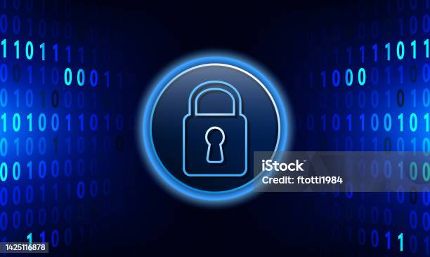 security concept blue background binary code stock... Binary Code Vector Abstract Technology Background With Global Security ...