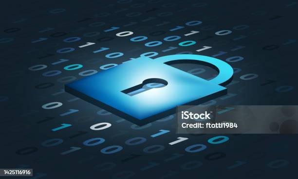 Background With Binary Code Global Security System Stock Illustration ...
