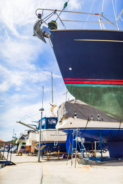 istock Sailboat service in a dry dock 1425125322