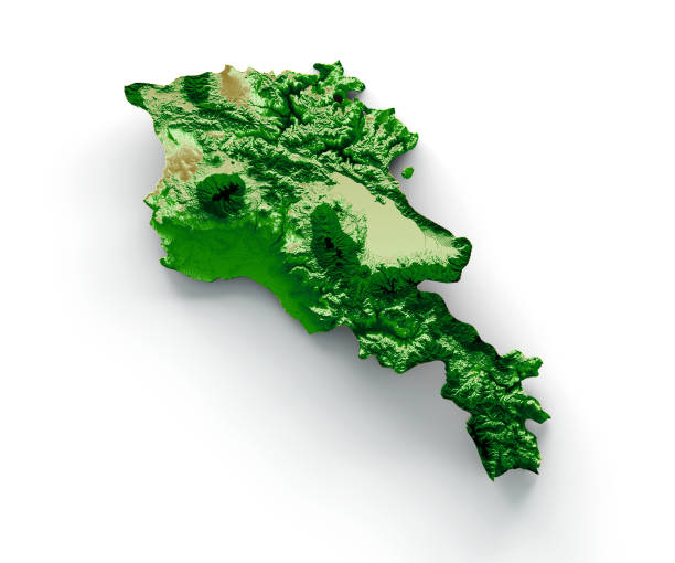 istock Armenia Topographic Map 3d realistic map Color 3d illustration 1425129077