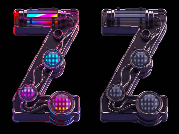 istock Futuristic font. Rgb light dots neon. Letter Z 1425131507