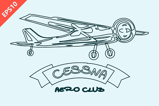 cessna plane logo icon design vector illustrations