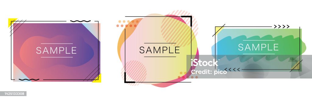 Color Gradient Frame Gradient Color Stylish Frame Background Stock Illustration - Download ...