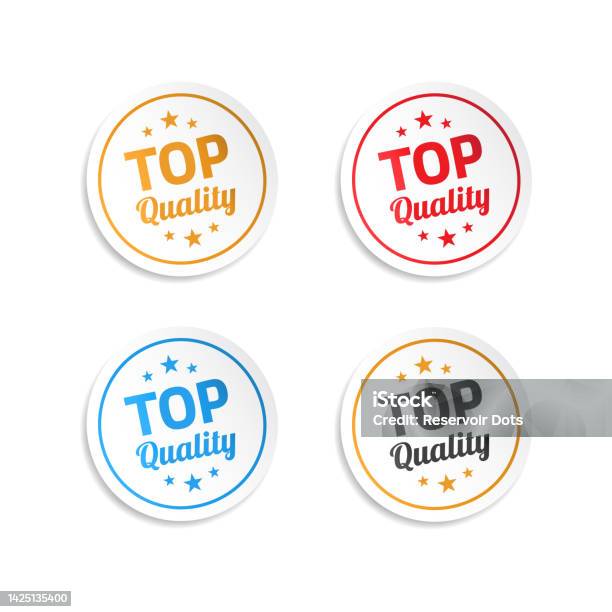 Quality Stickers Vector Top Quality Stickers Stock Illustration - Download Image Now - Badge ...