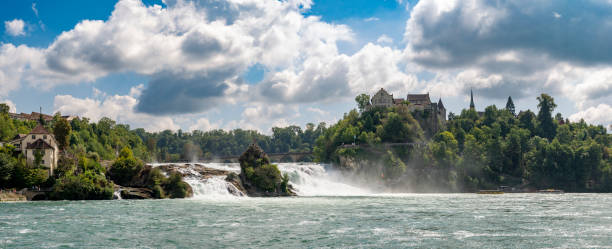 istock Rhine Falls waterfall in the river Rhine panoramic view 1425137776
