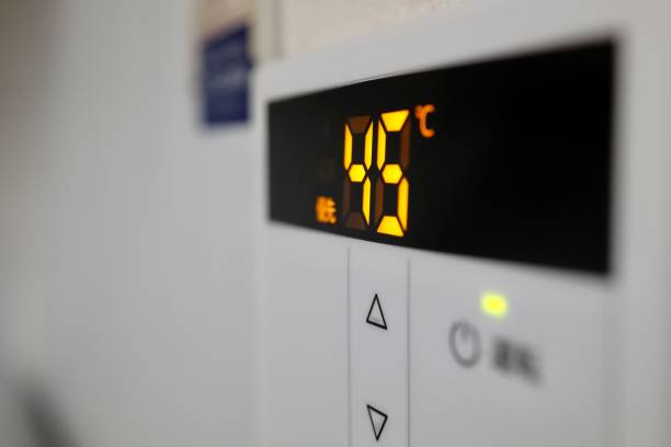 istock The temperature setting on this water heater is set at 45 degrees. 1425140089