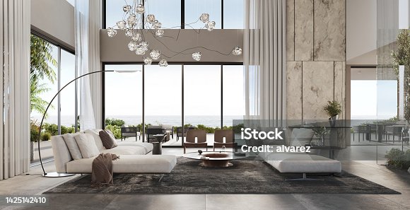 istock 3D renders of luxurious interiors of a modern living room 1425142410
