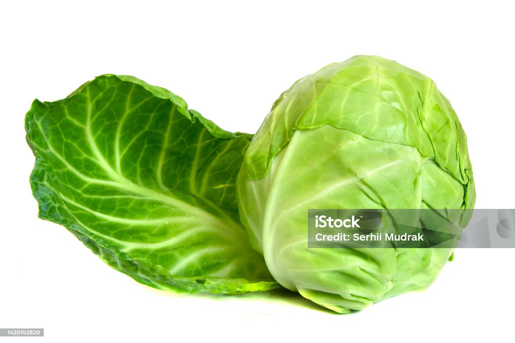 Cabbage Isolated Cabbage Isolated On White Background Spring Vegetable Stock Photo ...