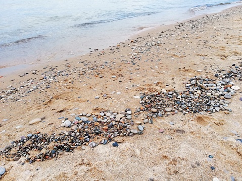 Stones along the Lake Huron shoreline
