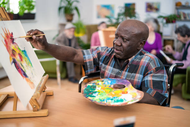 istock Art classes in a residential care home 1425145856