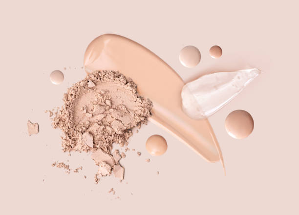 istock cosmetic smear foundation cream powder on a beige background 1425146135