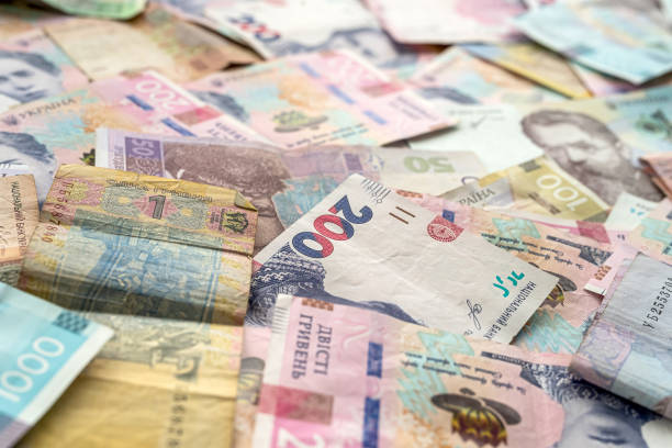 istock Different Ukrainian money backgrounds 1425149617