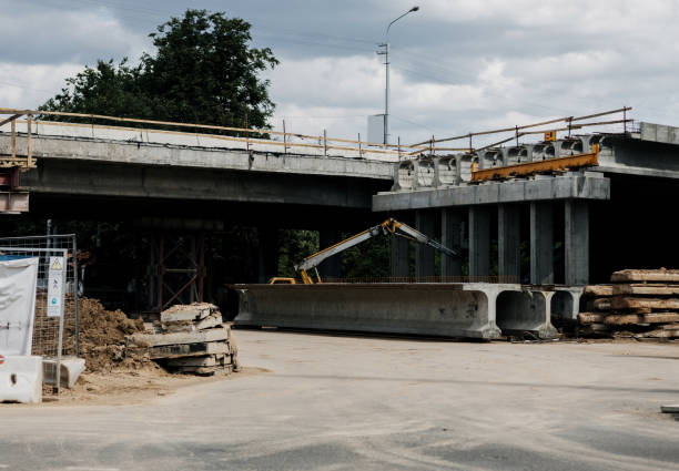 istock reconstruction of the automobile  bridge 1425152473
