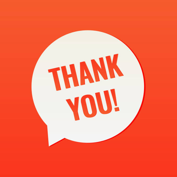 istock Thanks, Thank You message in round speech bubble isolated on red background. Gratitude banner design text message. Ideal for appreciation post, customer service, social media, etc. Vector illustration stock illustration 1425156527