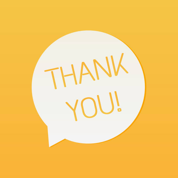 istock Thanks, Thank You message in round speech bubble isolated on yellow background. Gratitude banner design text message. Ideal for appreciation post, customer service, social media, etc. Vector illustration stock illustration 1425156566