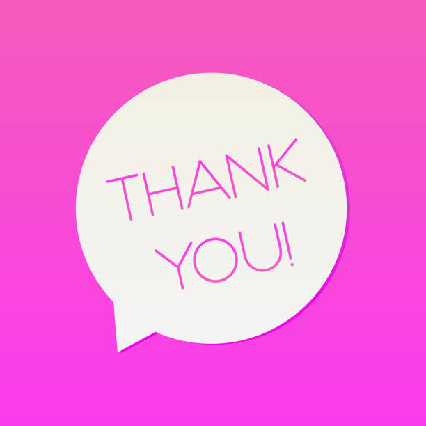 istock Thanks, Thank You message in round speech bubble isolated on pink background. Gratitude banner design text message. Ideal for appreciation post, customer service, social media, etc. Vector illustration stock illustration 1425156620