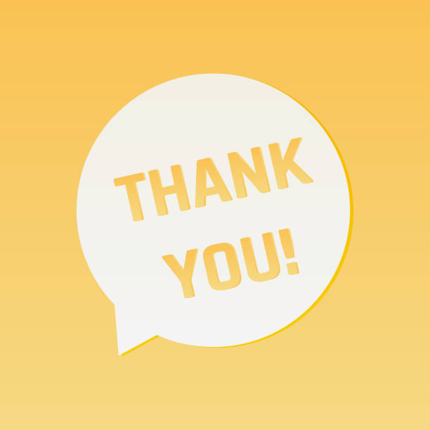 istock Thanks, Thank You message in round speech bubble isolated on yellow background. Gratitude banner design text message. Ideal for appreciation post, customer service, social media, etc. Vector illustration stock illustration 1425156646