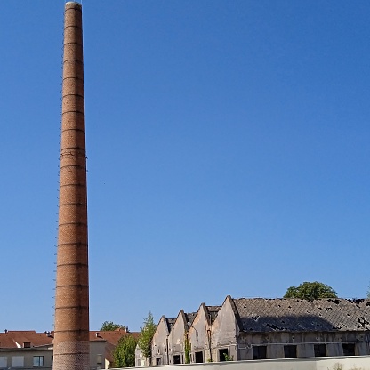 obsolete factory chimney or flue for conveying industrial exhaust gases