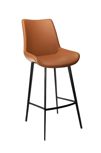 Leather bar stool isolated on white background