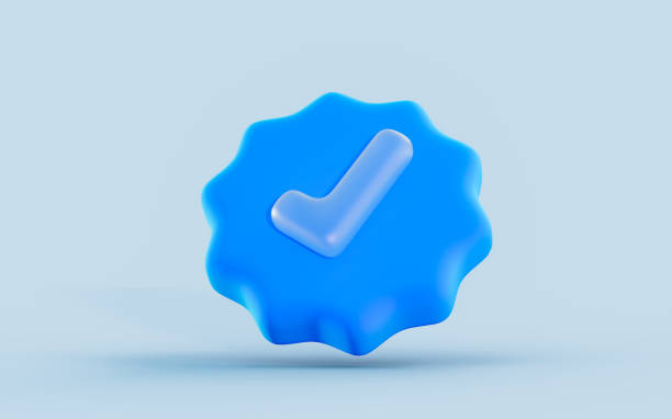istock blue check mark icon button or symbol 3d illustration for confirm correct 1425163855