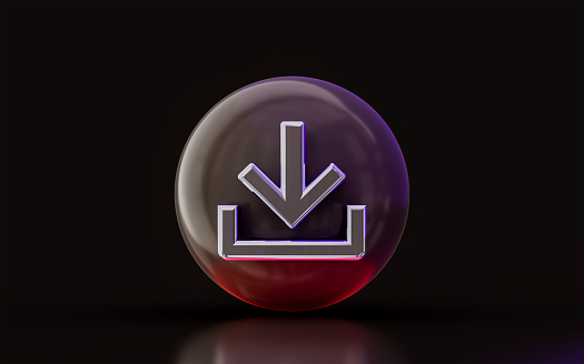 download button green - 3D illustration