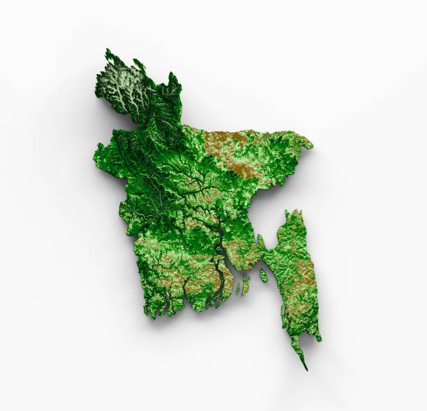 istock Bangladesh Topographic Map 3d realistic map Color 3d illustration 1425174379