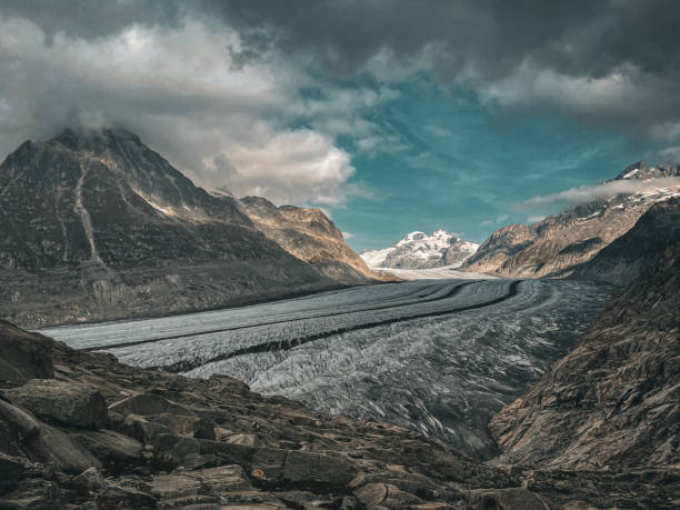 The Aletsch glacier, the longest in the Alps