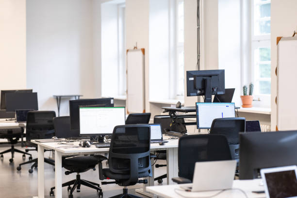 istock Interior of modern open plan office with no people 1425175204