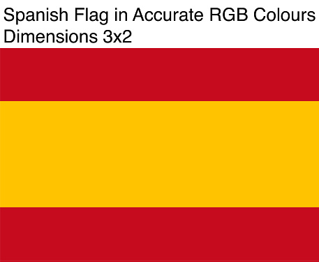 Spanish flag in accurate RGB colors (dimensions 3x2).